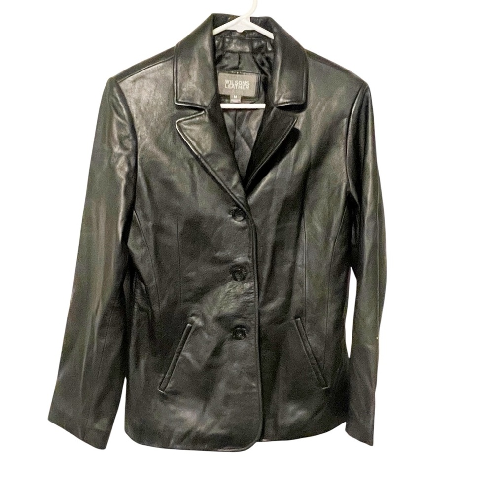 Wilson’s Leather Size Medium Black Soft Leather Jacket Coat